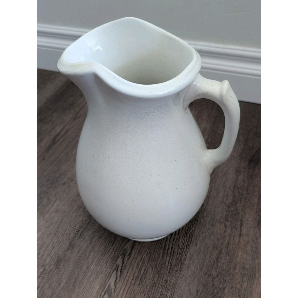 Vintage 1920's American Large White Ironestone Chester Hotel China Pitcher 12"